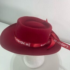 Vtg Pigalle Cowboy Western Red Hat Youth Kids Size Alabama Crimson Tide College
